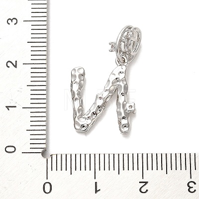 Rack Plating Brass Micro Pave Cubic Zirconia European Dangle Charms KK-L210-015P-N-1