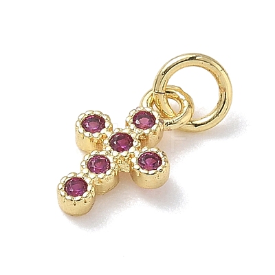 Brass Micro Pave Cubic Zirconia Charms KK-L268-015G-B09-1