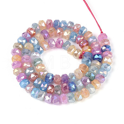 Anti-Tarnish Electroplate Glass Imitation Jade Beads Strands EGLA-T029-6mm-13M-1