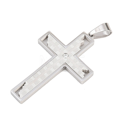 304 Stainless Steel Rhinestone Pendants STAS-B137-06P-1