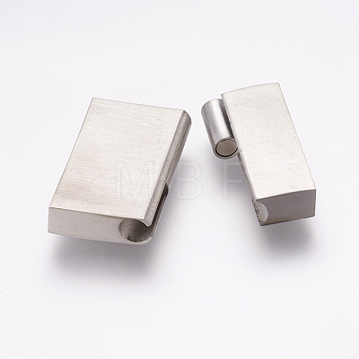 304 Stainless Steel Magnetic Clasps with Glue-in Ends STAS-K145-19P-1