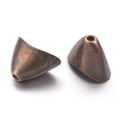 Tibetan Style Alloy Triangle Apetalous Bead Cones X-TIBE-5212-R-FF-1