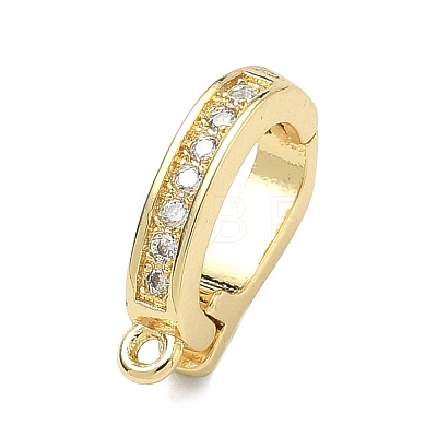 Brass Micro Pave Clear Cubic Zirconia Enhancer Shortener Pendant Bails KK-I476-17G-1