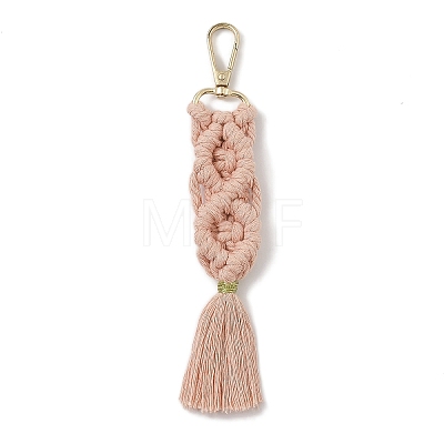 Handmade Macrame Nylon Thread Pendant Decorations HJEW-P019-06G-1