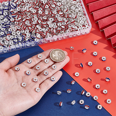 900Pcs 3 Colors Brass Grade A Rhinestone Spacer Beads RB-PH0001-75-1