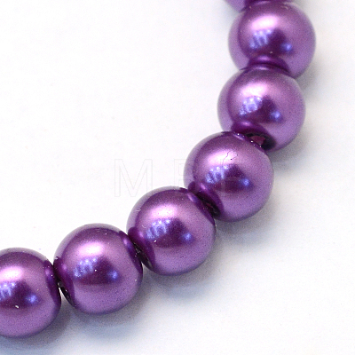 Baking Paint Pearlized Glass Pearl Round Bead Strands HY-Q003-10mm-37-1