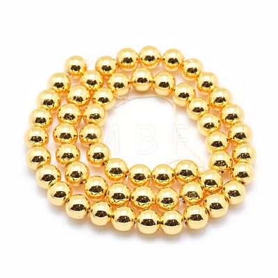 Electroplate Non-magnetic Synthetic Hematite Beads Strands G-L485-01C-G-1