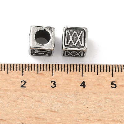 Retro 316 Surgical Stainless Steel European Style Beads STAS-L307-15AS-02-1