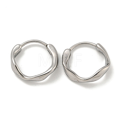 316 Surgical Stainless Steel Hoop Earrings EJEW-D096-18B-AS-1