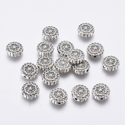 Tibetan Style Alloy Beads X-TIBEB-R022-AS-LF-1