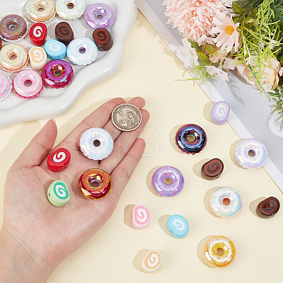 16Pcs 8 Colors Opaque Acrylic Imitation Food Beads OACR-PA0002-19-1
