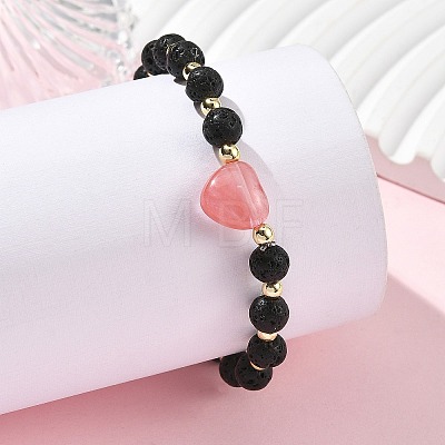 Natural Mixed Gemstone & Non-magnetic Synthetic Hematite Beaded Stretch Bracelets BJEW-JB14008-1