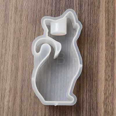 Lovely Cat Shape Candlestick Silhouette Silicone Molds SIMO-C010-01B-1