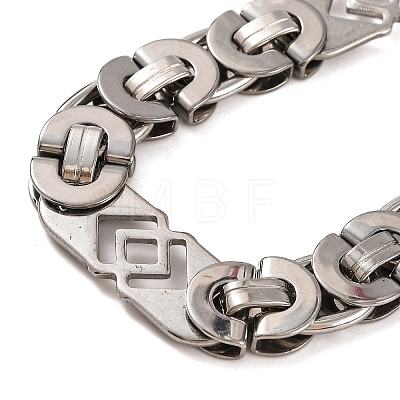 Tarnish Resistant 304 Stainless Steel Rhombus Byzantine Chain Bracelets BJEW-B078-83P-1