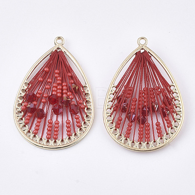 Polyester Thread Woven Pendants FIND-S319-13-1