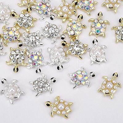 24Pcs 6 Styles Tortoise Zinc Alloy Cabochons MRMJ-OC0002-86-1