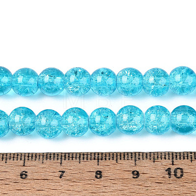 Spray Painted Crackle Transparent Glass Beads Strands CCG-Q001-8mm-06-A-1