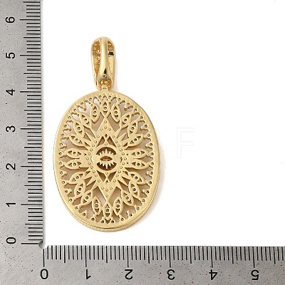 Rack Plating Brass Micro Pave Clear Cubic Zirconia Pendants KK-C067-09G-04-1