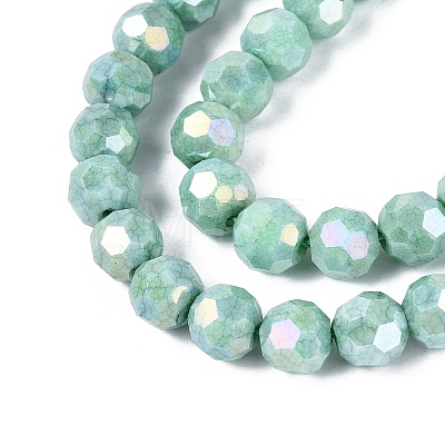 Anti-Tarnish Electroplate Glass Beads Strands EGLA-ZX010-8mm-11-1