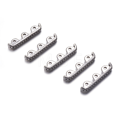 3 Holes Tibetan Style Alloy Spacer Bars X-A0448Y-1