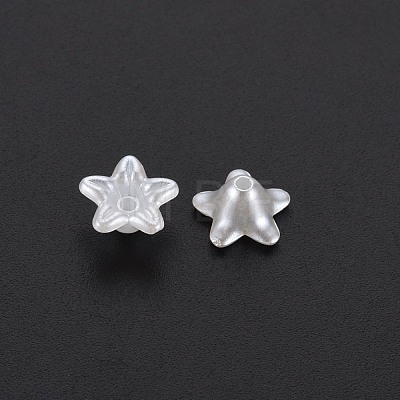Flower ABS Plastic Imitation Pearl Bead Caps OACR-T006-40B-1
