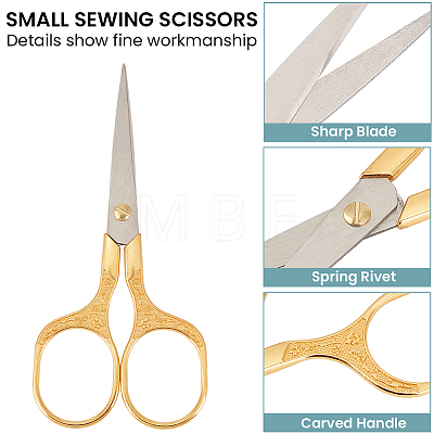 6Pcs 6 Colors Stainless Steel Embroidery Scissors AJEW-CY0003-16-1