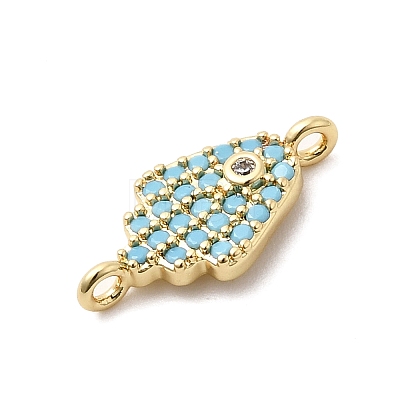 Religion Brass Micro Pave Cubic Zirconia Connector Charms KK-H529-01B-G-1