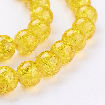 Spray Painted Crackle Glass Beads Strands CCG-Q001-10mm-10-1