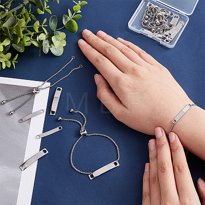 Unicraftale DIY Blank Rectangle Link Slider Bracelet Making Kit STAS-UN0039-30-1