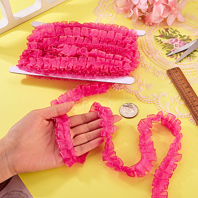 10M Double Layer Polyester Lace Ribbon OCOR-TA0004-14G-1