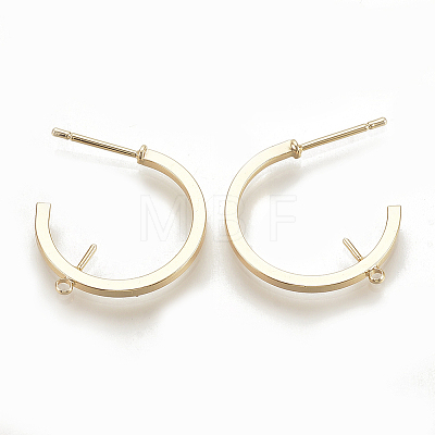 Brass Stud Earring Findings X-KK-S345-184B-G-1