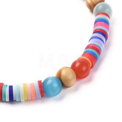 Handmade Polymer Clay Heishi Beads Stretch Bracelets BJEW-JB04328-1