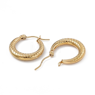 201 Stainless Steel Hoop Earrings with 304 Stainless Steel Pins for Women EJEW-B016-11G-1