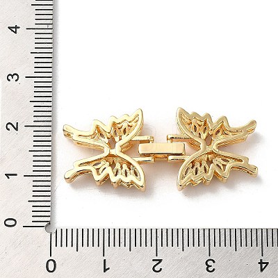 Rack Plating Brass Pave Lilac Cubic Zirconia Fold Over Clasps KK-E084-25G-1
