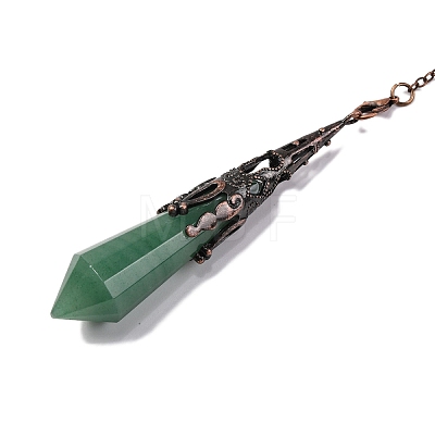 Natural Green Aventurine Pointed Dowsing Pendulum Big Pendants G-H285-06R-A17-1