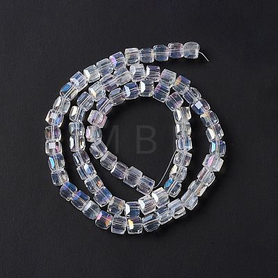 Electroplate Glass Beads Strands X-EGLA-D018-8x8mm-01-1