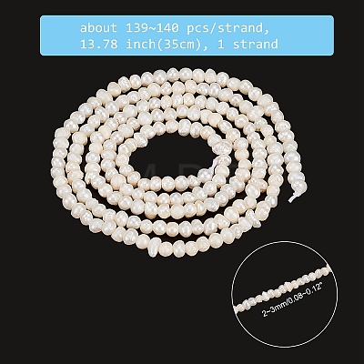  1 Strand Natural Cultured Freshwater Pearl Beads Strands PEAR-NB0001-36-1