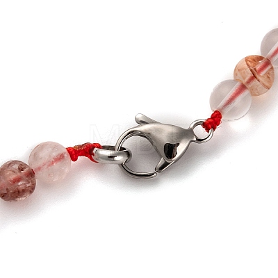 Natural Quartz Graduated Beaded Necklaces & Stretch Bracelets Jewelry Sets SJEW-H304-01B-1