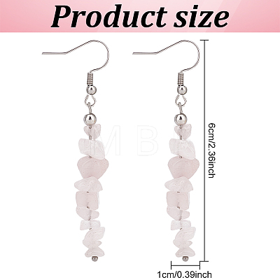 ANATTASOUL 10 Pairs 10 Style Natural & Synthetic Mixed Gemstone Chips Beaded Dangle Earrings for Women EJEW-AN0002-08-1