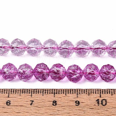 Crackle Transparent Glass Beads Strands GLAA-N063-8mm-05-1