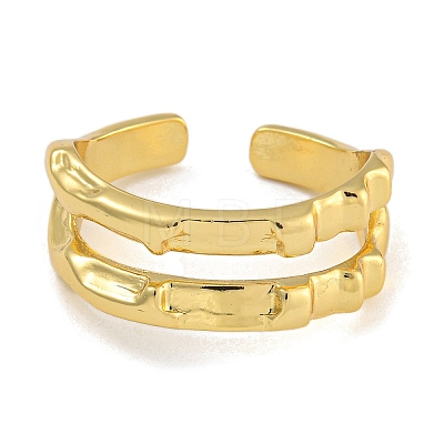 Brass Open Cuff Rings RJEW-P127-04G-1