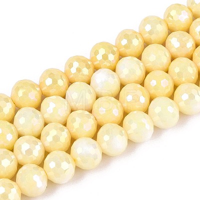 Anti-Tarnish Electroplate Glass Beads Strands GLAA-N056-8mm-05-1