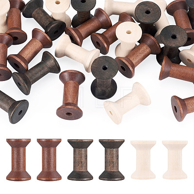 30Pcs 3 Styles Wood Thread Bobbins TOOL-TA0001-21-1