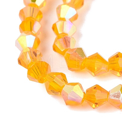 AB Color Plated Transparent Glass Beads Strands GLAA-G127-01-01A-1
