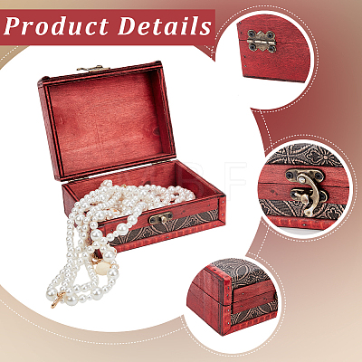 Rectangle Wood & PU Leather Jewelry Boxes CON-CL0001-14B-1