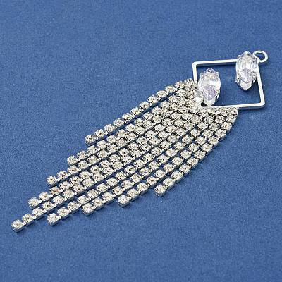 Brass Rhinestone Pendants KK-I715-08S-02-1