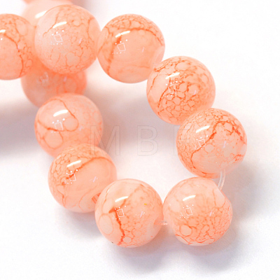 Baking Painted Glass Round Bead Strands X-DGLA-Q019-8mm-63-1