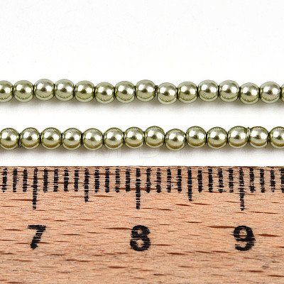 Baking Painted Pearlized Glass Pearl Bead Strands HY-N002-2mm-A07-1