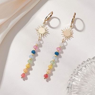 Sun Dyed Natural Malaysia Jade Hoop Earrings EJEW-JE06873-1