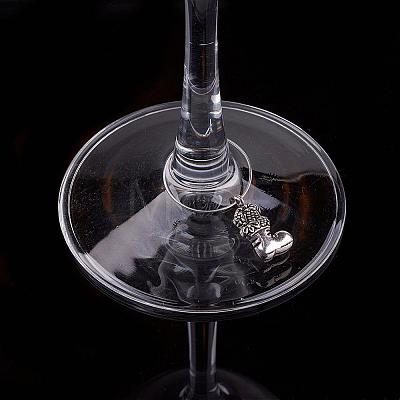 Wine Glass Charm for Christmas AJEW-JO00160-1